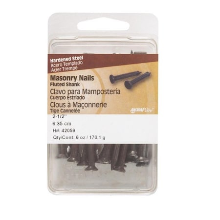 Hillman Nail, 2 1/2 inch L, Steel, BLACK 50868